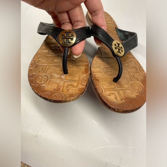 Tory Burch Size 7 M Leather Brown Classic Sandal Shoe - Picture 4 of 8